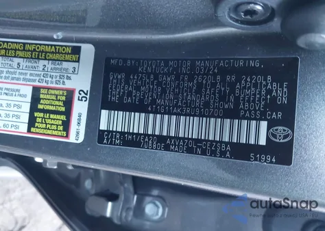 2024 Toyota Camry Se из США, поврежденный, VIN 4T1G11AK3RU910700